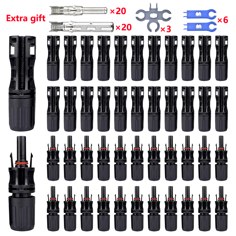 Renewable Energy Kit - 600/400/200/100/40/20/10 Stuks Fotovoltaïsche Solar Connector Kit