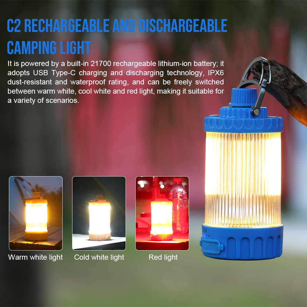 Renewable Energy Sources - Trustfire C2 Usb Oplaadbare Led Campingverlichting
