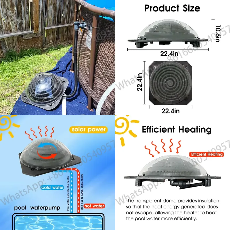 Solar Water Pump - Draagbaar zwembad zonne-verwarmingssysteem zwembadverwarmer controller zwembad