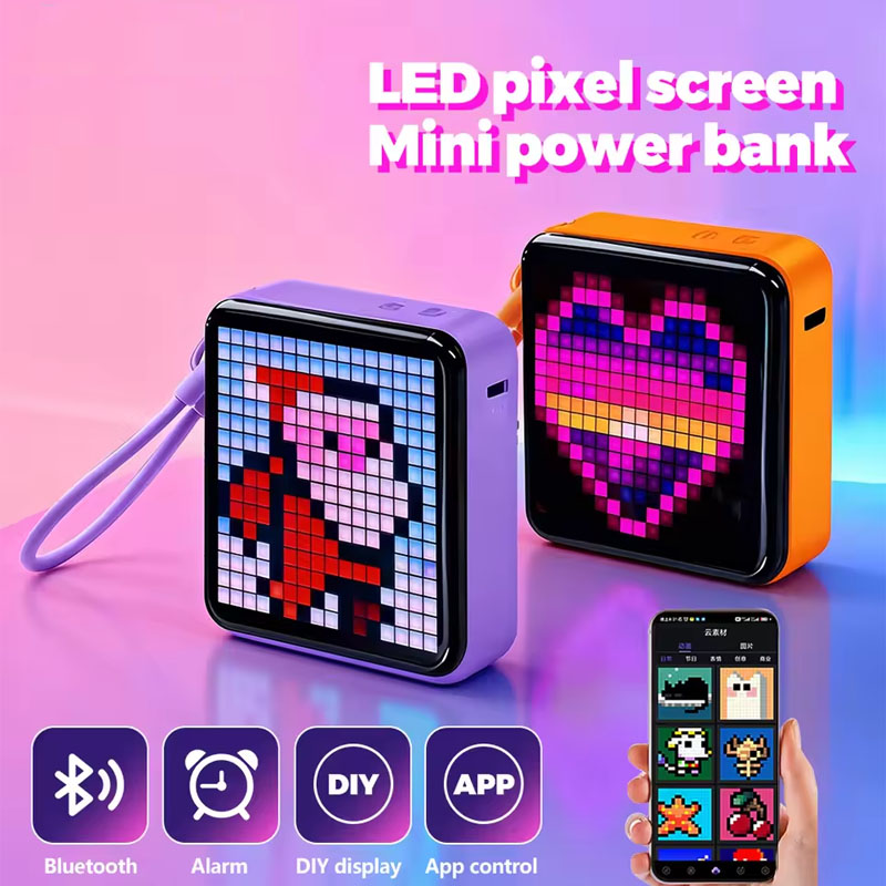 Renewable Energy Sources - Draagbare oplader met aangepaste DIY pixelpatroon