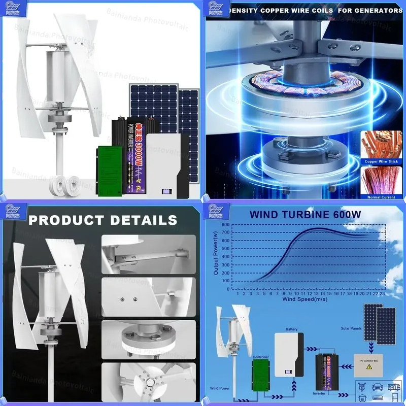 Wind Solar Hybrid Kit - Verticale windturbinegenerator zonnepaneel hybride systeem off-grid