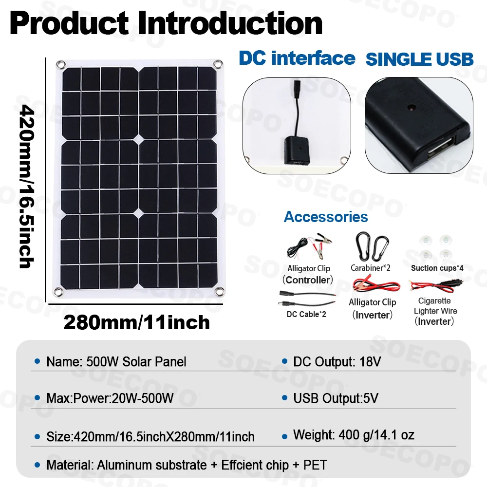 10000W zonnegeneratorset 500W  - Off Grid Solar Kit recensie en prijs